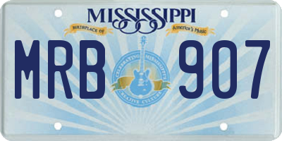 MS license plate MRB907