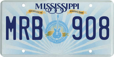 MS license plate MRB908