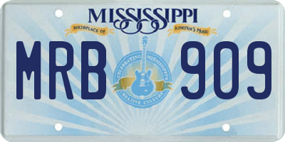 MS license plate MRB909