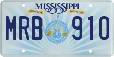 MS license plate MRB910