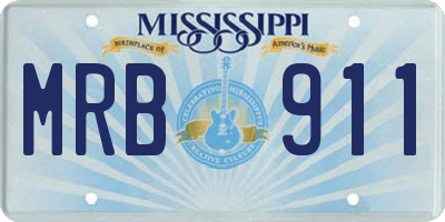 MS license plate MRB911