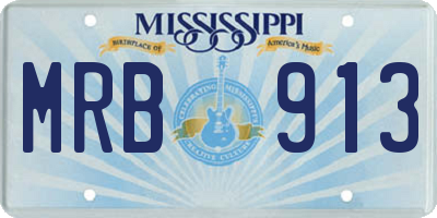 MS license plate MRB913
