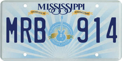 MS license plate MRB914