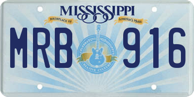 MS license plate MRB916