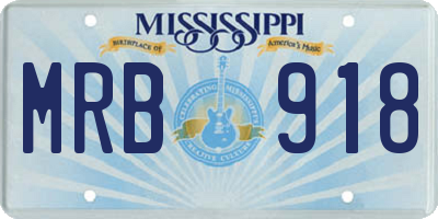 MS license plate MRB918
