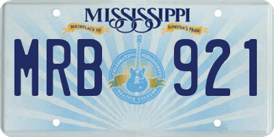 MS license plate MRB921