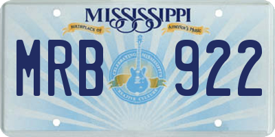 MS license plate MRB922