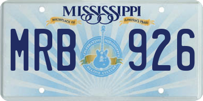 MS license plate MRB926