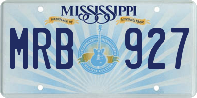 MS license plate MRB927