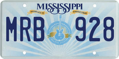 MS license plate MRB928