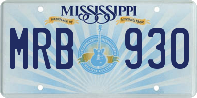 MS license plate MRB930