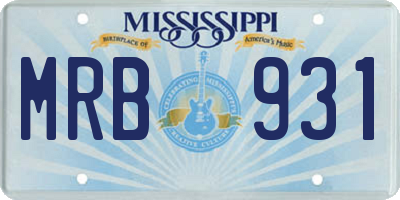MS license plate MRB931
