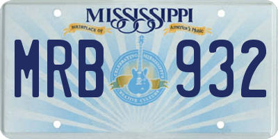 MS license plate MRB932