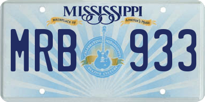 MS license plate MRB933