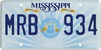 MS license plate MRB934