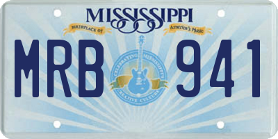 MS license plate MRB941