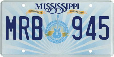 MS license plate MRB945