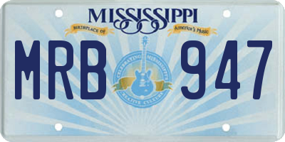 MS license plate MRB947