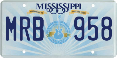 MS license plate MRB958