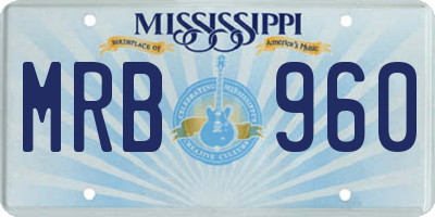 MS license plate MRB960