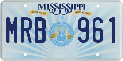 MS license plate MRB961