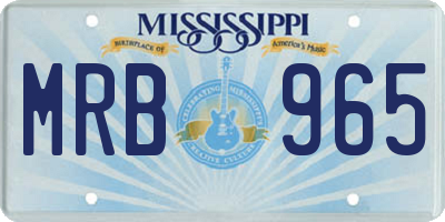 MS license plate MRB965