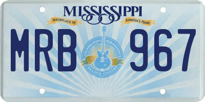 MS license plate MRB967