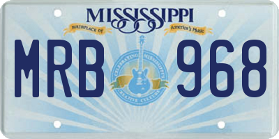 MS license plate MRB968
