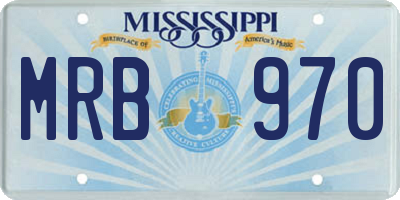 MS license plate MRB970