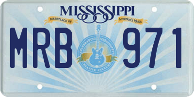 MS license plate MRB971