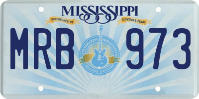 MS license plate MRB973