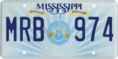 MS license plate MRB974