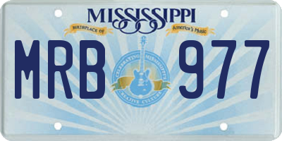 MS license plate MRB977