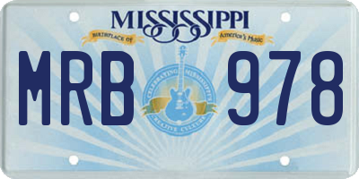 MS license plate MRB978