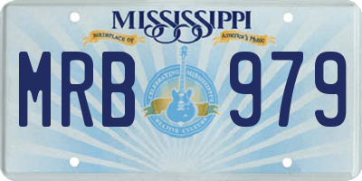MS license plate MRB979