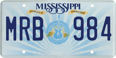 MS license plate MRB984
