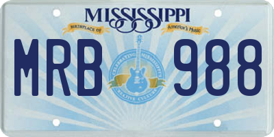 MS license plate MRB988