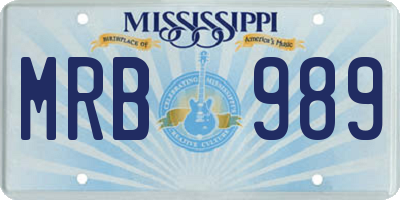 MS license plate MRB989