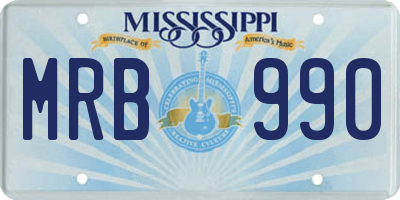 MS license plate MRB990