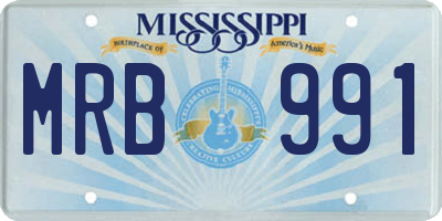 MS license plate MRB991