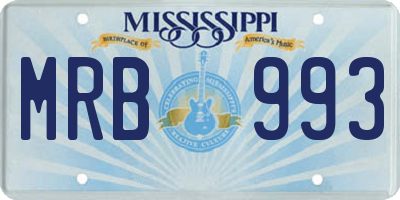 MS license plate MRB993