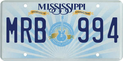 MS license plate MRB994