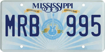 MS license plate MRB995