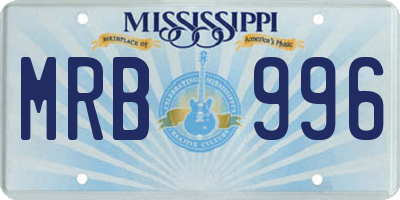 MS license plate MRB996