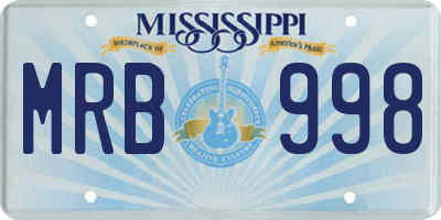 MS license plate MRB998