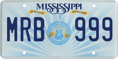 MS license plate MRB999