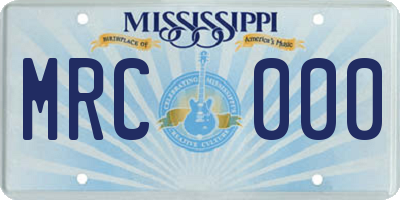 MS license plate MRC000