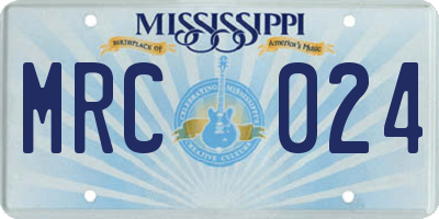 MS license plate MRC024