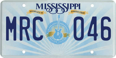 MS license plate MRC046