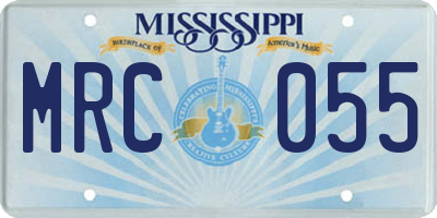 MS license plate MRC055